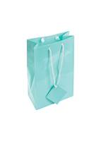 SIZE C TEAL BLUE GLOSSY SHOPPING TOTES 27306-BX